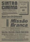Programa do filme "II Missão Branca" com a participação dos atores Manuel Luna e Elva Bethencourth.