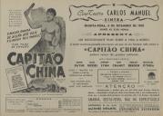 Programa do filme "Capitão China", com a participação de John Payne, Gail Russel, Jeffrey Lynn, Edgar Bergen e Michael O'Shea. 