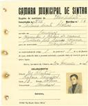 Registo de matricula de velocipedista em nome de António Duarte Sebastião, morador em Lameiras, com o nº de inscrição 2154.
