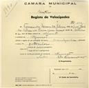 Registo de velocípede com o nº 632, em nome de Fernando Neves da Silva, morador em Algueirão.