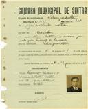 Registo de matricula de velocipedista em nome de José dos Santos Martins, morador em Odrinhas, com o nº de inscrição 1588.