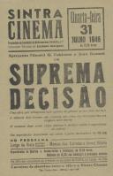 Programa do filme "Suprema decisão" com a participação dos atores Edward G. Robinson e Joan Bennett.