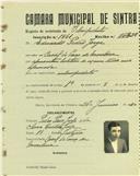 Registo de matricula de velocipedista em nome de Eduardo Pedro Jorge, morador no Casal do Poço de Morelena, com o nº de inscrição 1861.