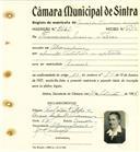 Registo de matricula de carroceiro de 2 ou mais animais em nome de Francisca Maria Torres, moradora em Almoçageme, com o nº de inscrição 2142.