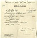 Registo de velocípede com o nº 4641, em nome de Luís Mendes Coelho, morador em Montelavar.