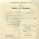 Registo de velocípede com o nº 3470, em nome de Ramidio António, morador em Sintra.