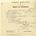 Registo de velocípede de marca Oriental, com o nº 3050, em nome de António Simões Marcelino, morador em Negrais.