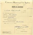 Registo de velocípede com o nº 7832, em nome de Simões Pereira & C. Lda, morador em Pero Pinheiro.