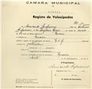Registo de velocípede com o nº 40, em nome de Armando Cipriano, morador Maceira.