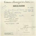Registo de velocípede de marca Aranha, com o nº 5372, em nome de Artur Jeronimo Pedroso, morador em Mastrontas.