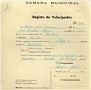 Registo de velocípede de marca Olga, com o nº 307, em nome de António José Francisco, morador em Morelena.