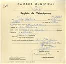 Registo de velocípede de marca Aprilia, com o nº 3239, em nome de Júlio Antunes, morador em Aruil de Baixo.