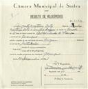 Registo de velocípede de marca Origan, com o nº 5493, em nome de Augusto Martins Cota, morador em Carenque.