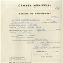 Registo de velocípede de marca Aprilia, com o nº 4473, em nome de Zito Batista de Oliveira., morador em 
