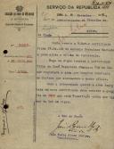 Ofício do Tenente Coronel da 3ª Repartição da Direção da Arma de Artilharia, João Pedro Alves Júnior, ao Administrador do Concelho de Sintra, referente à certificação da arma de António Francisco Machado, comprada por José Francisco Chança.