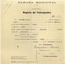Registo de velocípede de marca Nacional, com o nº 472, em nome de Domingos Pedro, morador em Faião.
