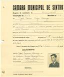 Registo de matricula de velocipedista em nome de João Carlos Veiga Barriga, morador em Albarraque, com o nº de inscrição 2007.