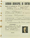 Registo de matricula de velocipedista em nome de Artur António da Silva, morador em Albarraque, com o nº de inscrição 970.