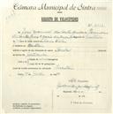 Registo de velocípede de marca Pombal, com o nº 4739, em nome de José Manuel dos Santos , morador em Baratã.
