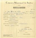 Registo de velocípede de marca Raio, com o nº 7441, em nome de José Polido da Silva, morador em Alvarinhos.