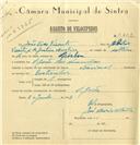 Registo de velocípede de marca Nacional, com o nº 6462, em nome de João Dias Vicente, morador em S. João das Lampas.