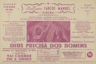 Programa do filme "Deus Precisa dos Homens" com a participação de Pierre Fresnay e Madeleine Robinson.