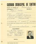 Registo de matricula de velocipedista em nome de Joaquim Patrão, morador em Odrinhas, com o nº de inscrição 1983.