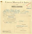 Registo de velocípede com o nº 7871, em nome de António Maria Querido, morador em Sintra.