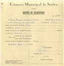 Registo de velocípede com o nº 6598, em nome de Irene Eduarda dos Santos Marques, moradora em Sintra.