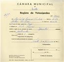 Registo de velocípede de marca Sprinter, com o nº 3503, em nome de Aníbal da Conceição Cristovão, morador em Santa Susana.
