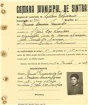 Registo de matricula de cocheiro profissional em nome de Arménio Carreira Fernandes, morador em São João das Lampas, com o nº de inscrição 885.