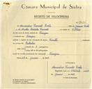 Registo de velocípede de marca Cimati, com o nº 9636, em nome de Armandino Camarão Costa, morador em Terrugem.