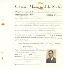 Registo de matricula de velocipedista em nome de Heitor da Rosa, morador em Cabriz, com o nº de inscrição 6467.