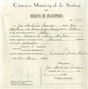 Registo de velocípede de marca Nacional, com o nº 5161, em nome de José Ambrósio Loureiro, morador em Casais de Mem Martins.
