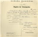 Registo de velocípede com o nº 617, em nome de Eduardo Cristovão Timóteo, morador em Assafora.