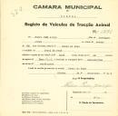 Registo de um veiculo de duas rodas tirado por um animal de espécie cavalar destinado a transporte de mercadorias em nome de Pedro Pais Jorge, morador no Casal do Paço.