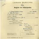 Registo de velocípede com o nº 2819, em nome de Domingos Fernandes de Sousa, morador em Lameiras.