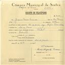 Registo de velocípede de marca Pombal, com o nº 6006, em nome de Joaquim Pereira Fernandes, morador em Rio de Mouro.