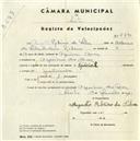 Registo de velocípede de marca Special, com o nº 5290, em nome de Augusto Ribeiro da Silva, morador em Azenhas do Mar.