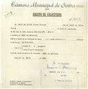 Registo de velocípede com o nº 4656, em nome de José da Silva Povoa Júnior, morador em Chão de Meninos.