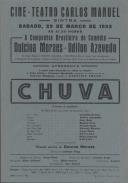 Programa do filme "Chuva" com a participação de Dulcina Moraes e Odilon Azevedo.