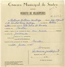 Registo de velocípede com o nº 8137, em nome de Antenor António Santiago, morador em Baratã.