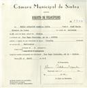 Registo de velocípede de marca Citifix, com o nº 5724, em nome de Maria Adelaide Almeida Costa, moradora em Rua Gago Coutinho nº 14, Sintra.