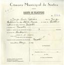 Registo de velocípede com o nº 5682, em nome de Jorge Luís Esteves, morador em Sacotes.
