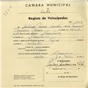 Registo de velocípede de marca Tagus, com o nº 1908, em nome de António Maria Simões, morador em Abrunheira.