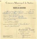 Registo de velocípede de marca Vilar, com o nº 7160, em nome de Manuel da Silva Pocariço, morador em Ranholas.
