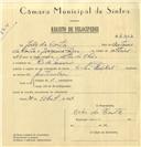 Registo de velocípede de marca Cycles Pombal, com o nº 6403, em nome de João da Costa, morador em Rio de Mouro.