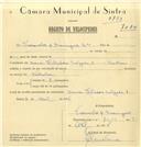 Registo de velocípede com o nº 7019, em nome de Vasconcelos & Domingues, Lda, morador em Avª Heliodoro Salgado nº 7, Sintra.
