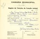 Registo de um veiculo de duas rodas tirado por um animal de espécie cavalar destinado a transporte de mercadorias em nome de José Tomás António Soares Cardoso, morador no Linhó.