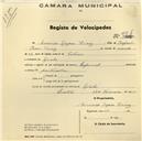 Registo de velocípede de marca Especial, com o nº 648, em nome de Narciso Lopes Dinis, morador em Linhó.